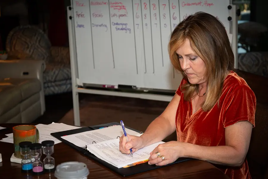 Heidi at a session